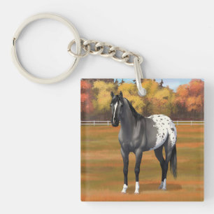 Grey Grulla Appaloosa Quarter Horse Stallion Keychain