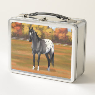 Grey Grulla Appaloosa Quarter Horse Stallion Metal Lunch Box