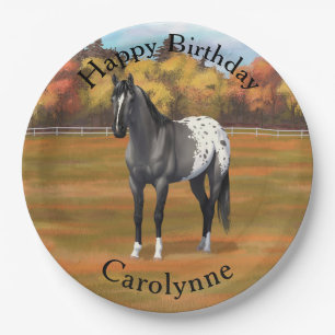 Grey Grulla Appaloosa Quarter Horse Stallion Paper Plate