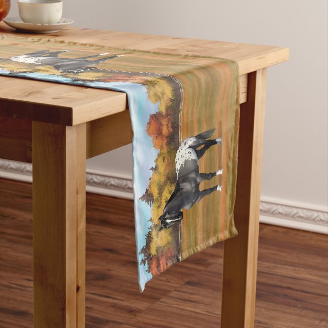 Grey Grulla Appaloosa Quarter Horse Stallion Short Table Runner (In Situ)