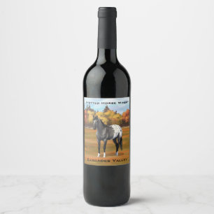 Grey Grulla Appaloosa Quarter Horse Stallion Wine Label
