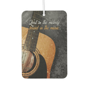 Grey Grunge Acoustic Guitar Customizable Air Freshener