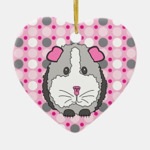 Grey Guinea Pig Ceramic Ornament
