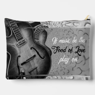 Grey Guitar Music Personalized Travel Accessory Ba Accessory Pouch