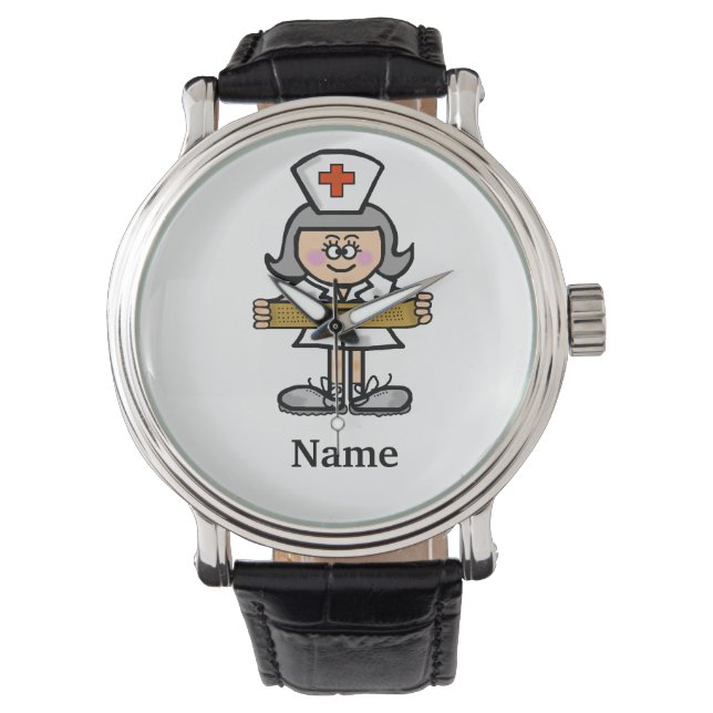 Grey Hair Female Nurse Watch  Customize It! (Front)