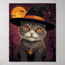 Grey hallowen cat