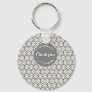 Grey Hamster boy’s personalised Keychain