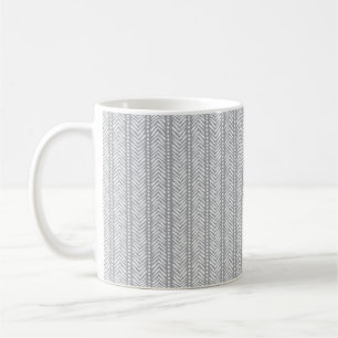 Grey Hand Drawn Chevron Pattern Coffee Mug