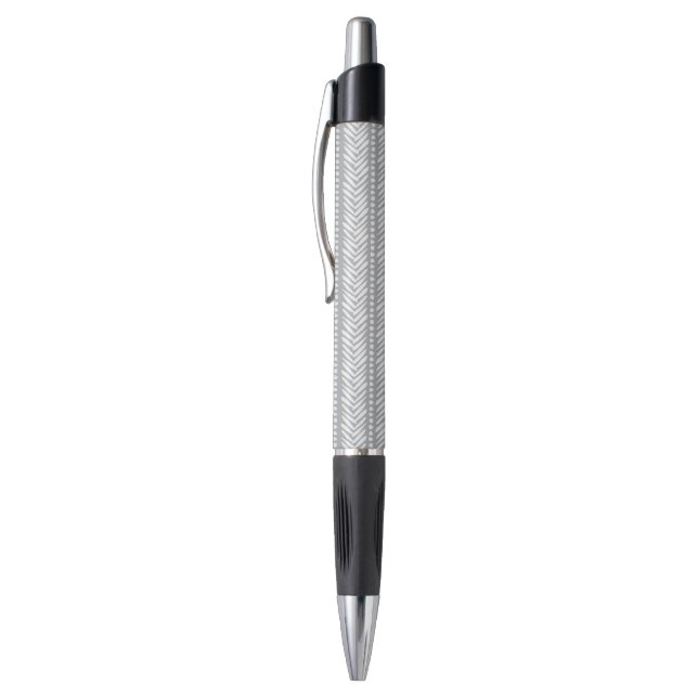 Grey Hand Drawn Chevron Pattern Pen (Top (Vertical))