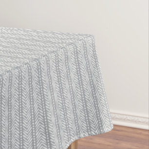 Grey Hand Drawn Chevron Pattern Tablecloth