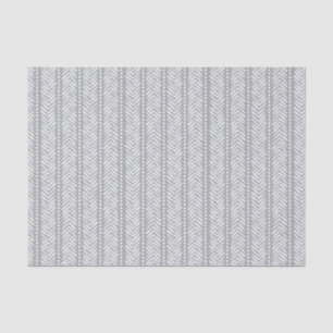 Grey Hand Drawn Chevron Pattern Tissue Paper