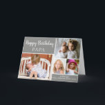 Grey Happy Birthday PAPA Photo Collage Card<br><div class="desc">This modern birthday card for PAPA features a 4 photo collage for your favourite photos with a grey background. The inside has been left blank for your special message This template can be personalized to suit your needs with - "Papa",  "Nonno",  "Dad",  "Daddy" etc</div>