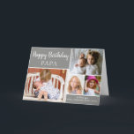 Grey Happy Birthday PAPA Photo Collage Card<br><div class="desc">This modern birthday card for PAPA features a 4 photo collage for your favourite photos with a grey background. The inside has been left blank for your special message This template can be personalized to suit your needs with - "Papa",  "Nonno",  "Dad",  "Daddy" etc</div>