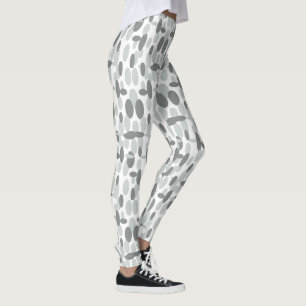 Grey Happy Oval Spots Pattern Leggings