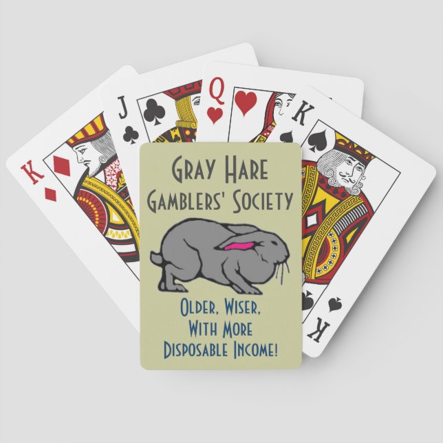 Grey Hare Gamblers Playing Cards (Back)