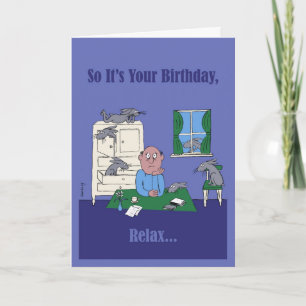 Grey Hares Birthday Card