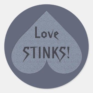 Grey Heart Anti-Valentine custom stickers