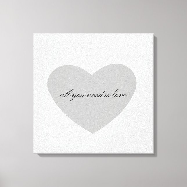 Grey Heart Canvas Print (Front)