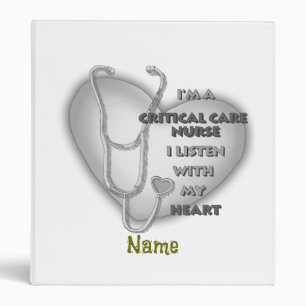 Grey Heart Critical Care Nurse Binder