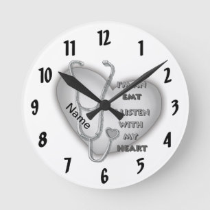 Grey Heart EMT Clock
