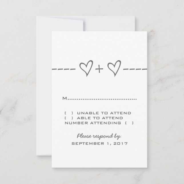 Grey Heart Equation Response Card (Front)