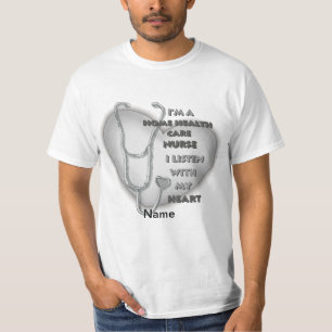 Grey Heart Health Care Nurse T-Shirt