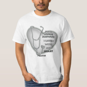 Grey Heart Midwife Nurse T-Shirt