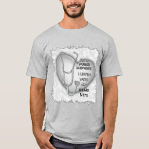 Grey Heart Midwife Nurse T-Shirt