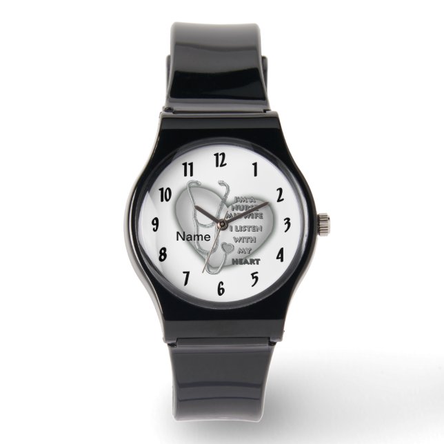 Grey Heart Midwife Nurse Watch (Front)