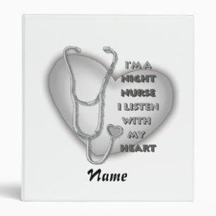 Grey Heart Night Nurse Binder