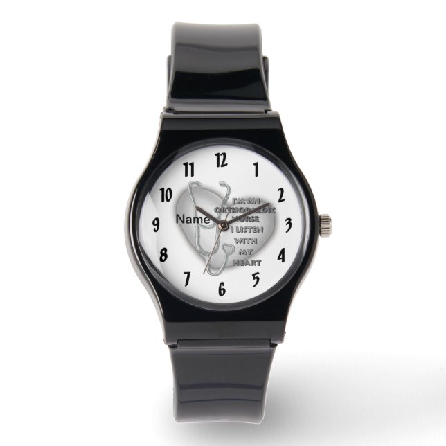 Grey Heart Orthopedic Nurse Watch (Front)