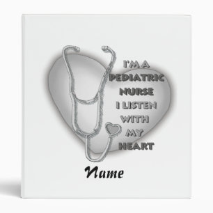 Grey Heart Pediatric Nurse Binder
