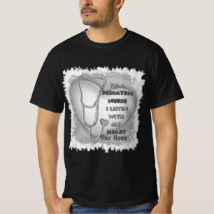 Grey Heart Pediatric Nurse T-Shirt