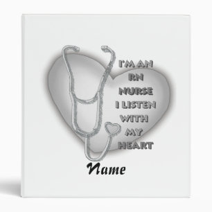 Grey Heart RN Registered Nurse Binder