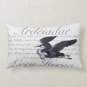 Grey Heron Bird Lumbar Coussin