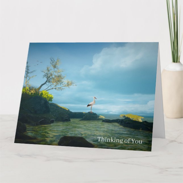 Grey Heron image for Get Well card (Front)