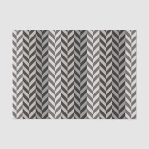 Grey Herringbone Alternating Stripes Pattern Tissue Paper