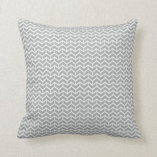 Grey Herringbone Bricks Throw Pillow