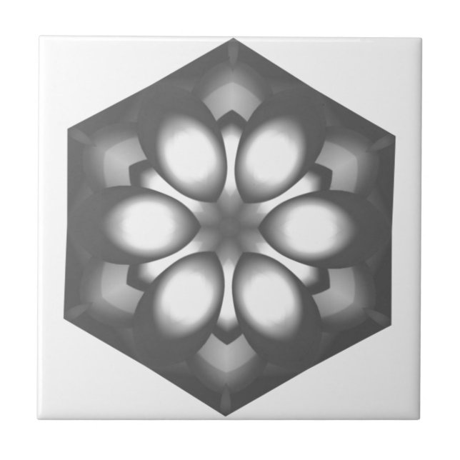 Grey Hexagon Flower Tile (Front)