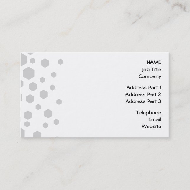 Grey Hexagons. Business Card (Front)