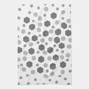 Grey Hexagons Pattern. Kitchen Towel