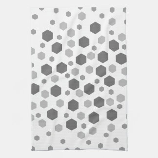 Grey Hexagons Pattern. Kitchen Towel