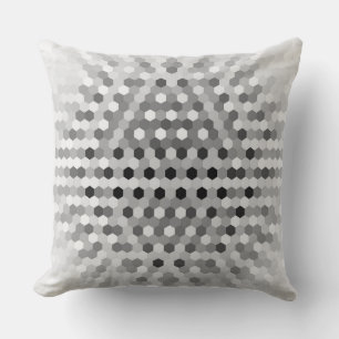 Grey Hexagons Pattern Throw Pillow
