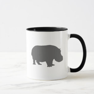 Grey Hippo Silhouette Mug