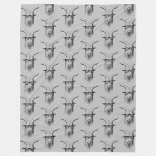 Grey Hipster Goat Fleece Blanket