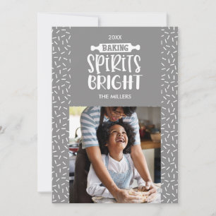 Grey   Holiday Baking Spirits Bright Photo Card