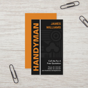 Grey Home Motif Construction Handyman Business Card