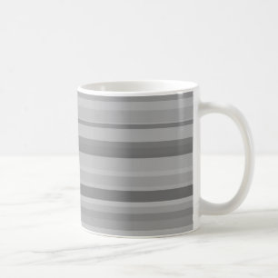 Grey horizontal stripes coffee mug