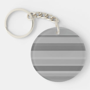 Grey horizontal stripes keychain