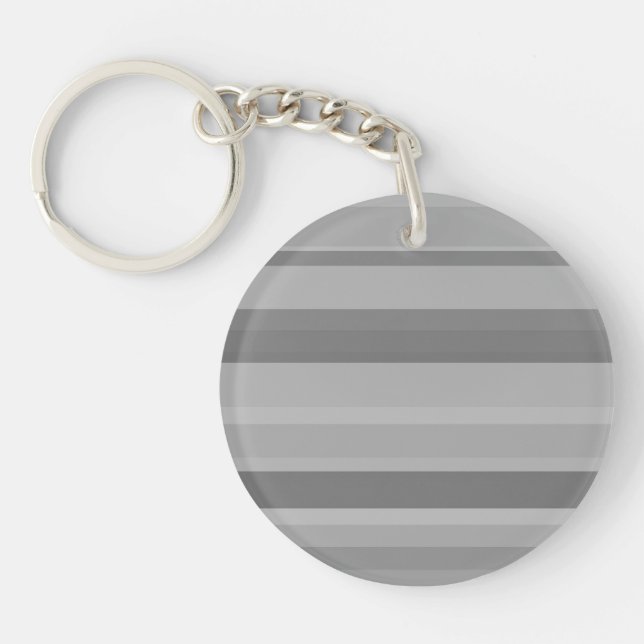 Grey horizontal stripes keychain (Front)